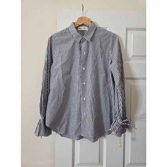 ALEX MILL Blue Striped Blouse M - Picture 1 of 9